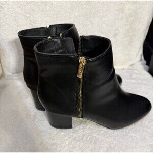 Illude Black Leather Ankle Boots Size 11